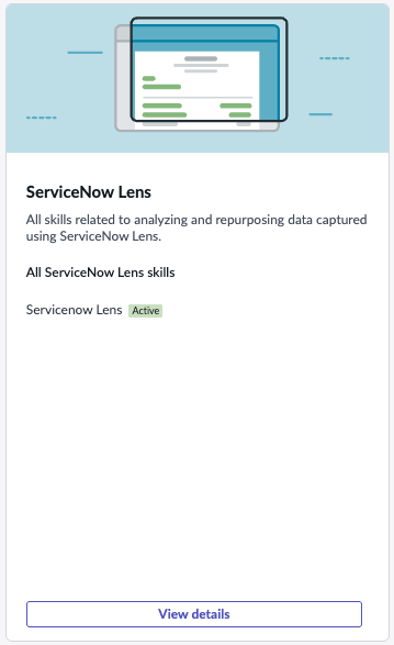 ServiceNow lens screen.