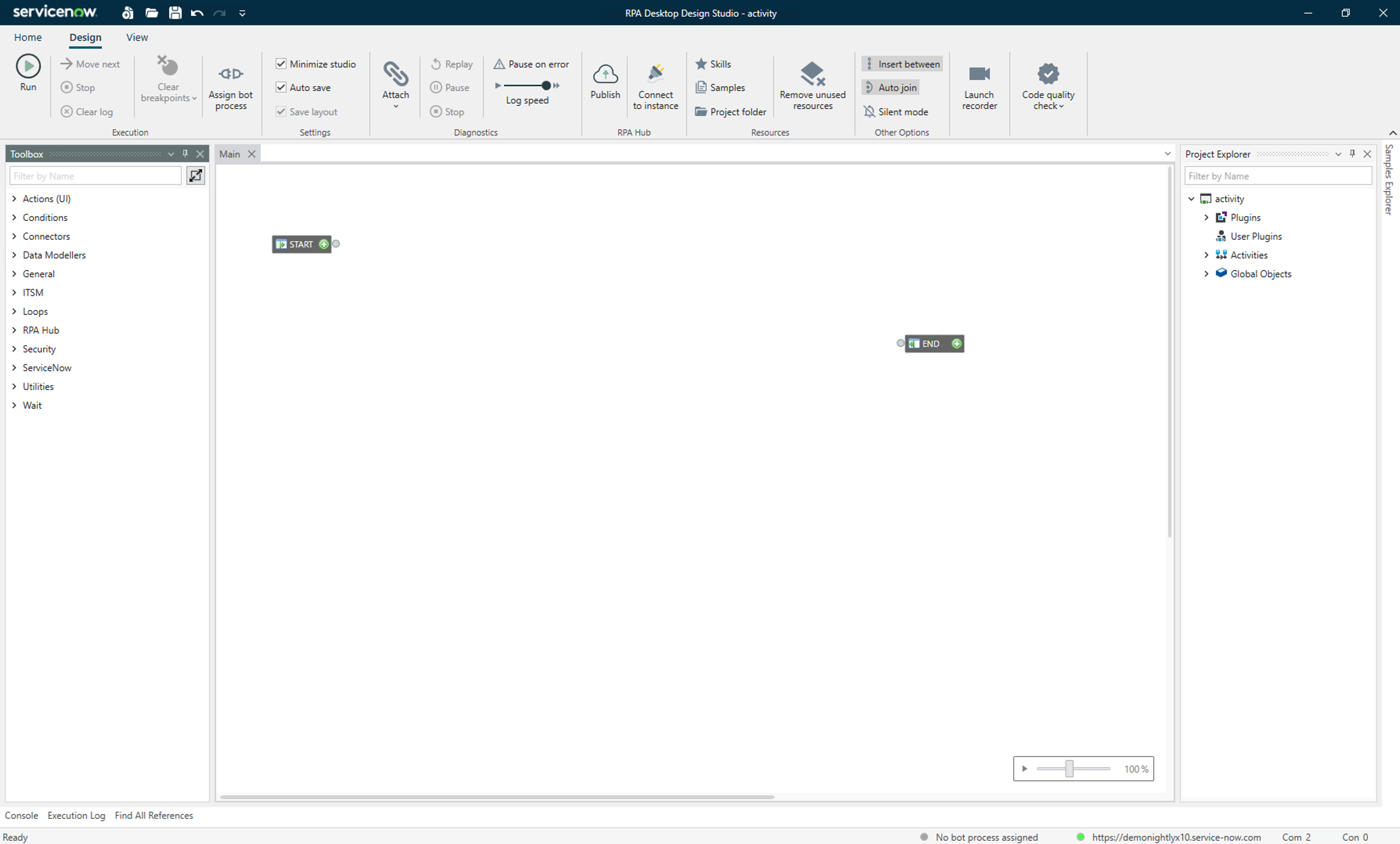 Zoom settings in RPA Desktop Design Studio.