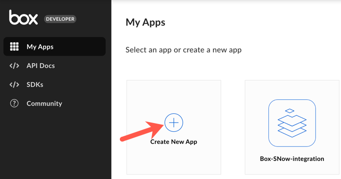 Emphasizes the Create New App button