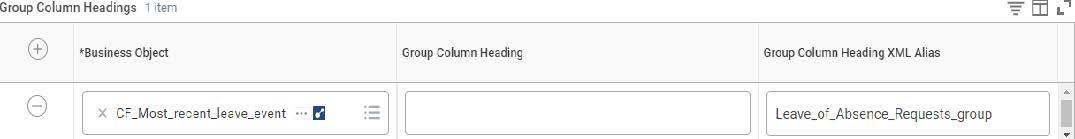 Group Column Headings in report