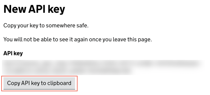 Copy the API key.