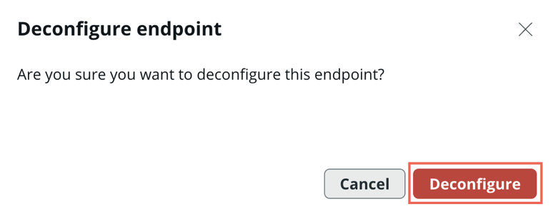Confirm to deconfigure.