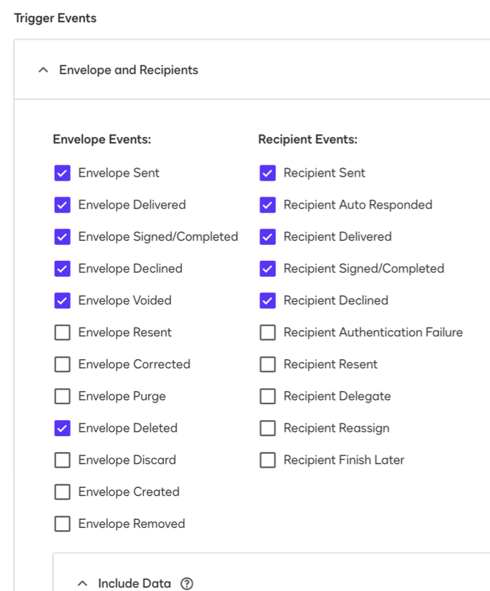 Triggers events to be selected.