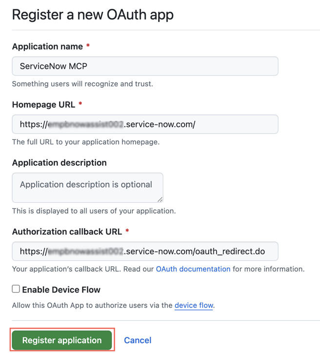 Register the application.