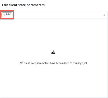 Client state panel with the +Add button highlighted.