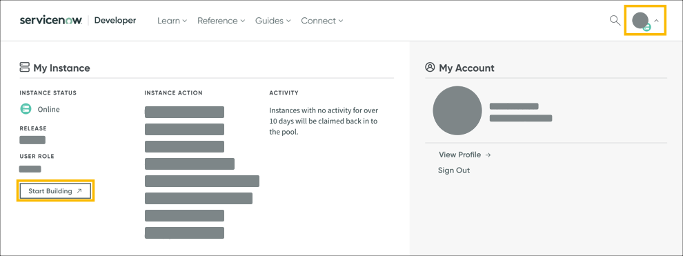 Start building link to access a PDI