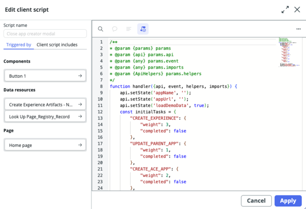 List of client scripts.