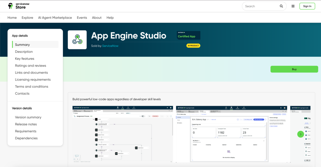 AES in the ServiceNow Store