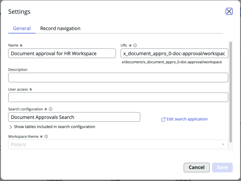 Define settings for your workplace