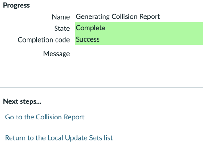 Generating a collision report