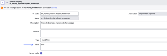 Set the system property to enable migration to ReleaseOps.