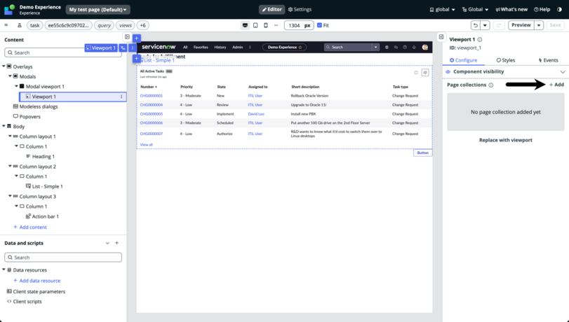 Arrow pointing to + Add in the Configure panel
