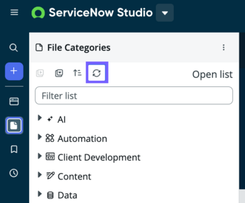 Refresh the Navigator panel to see the new files you created.