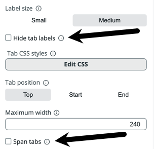 Set max width or hide tabs