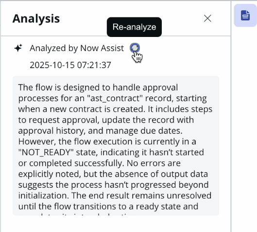 A summary of the Change - Standard flow, which also lists a creation date.