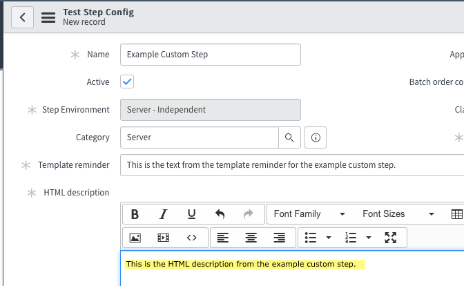 HTML description example