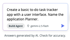 Describe the application in chat input.