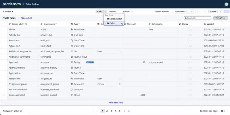naming shortcut navigation screen
