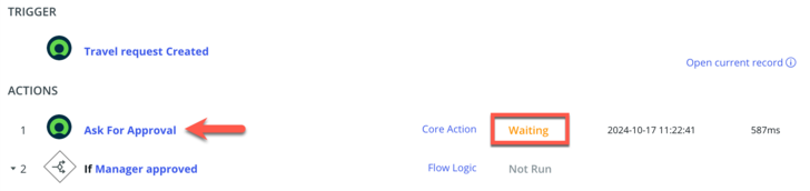 You can view and change the state of actions within your flow.