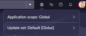 Application scope in page header