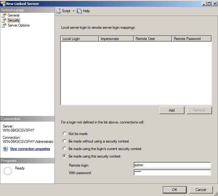 ODBC SQL Server 보안