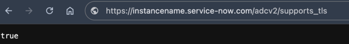 Exemple d’URL pour vérifier l’installation de mTLS
