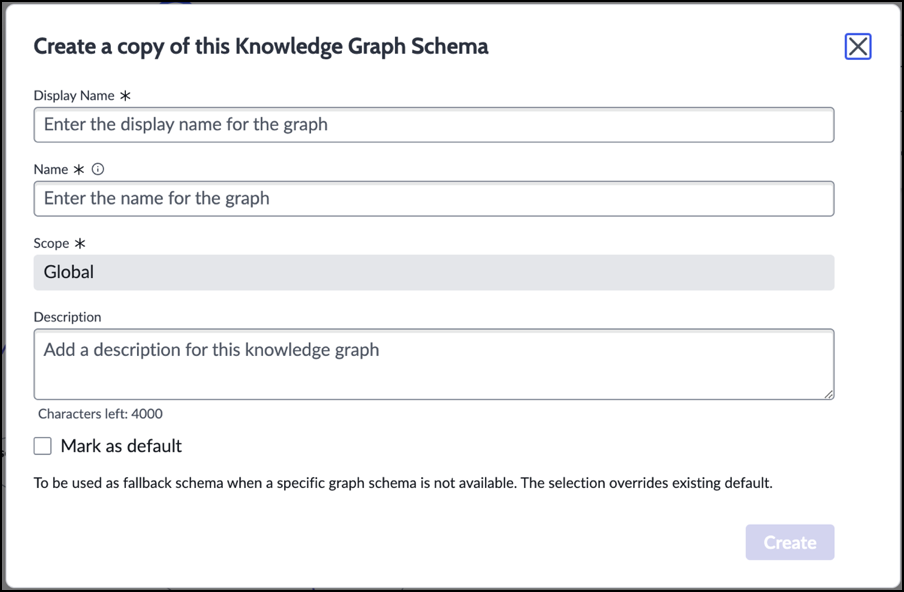 Copy Knowledge Graph schema.