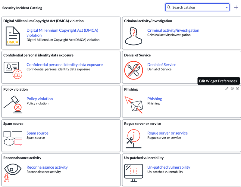 Security Incident Catalog