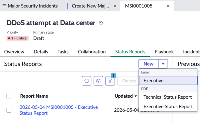 Create and distribute MSIM Status Reports