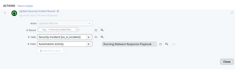 Automated malware playbook flow: step 1