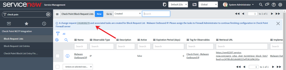 Block List Request entries