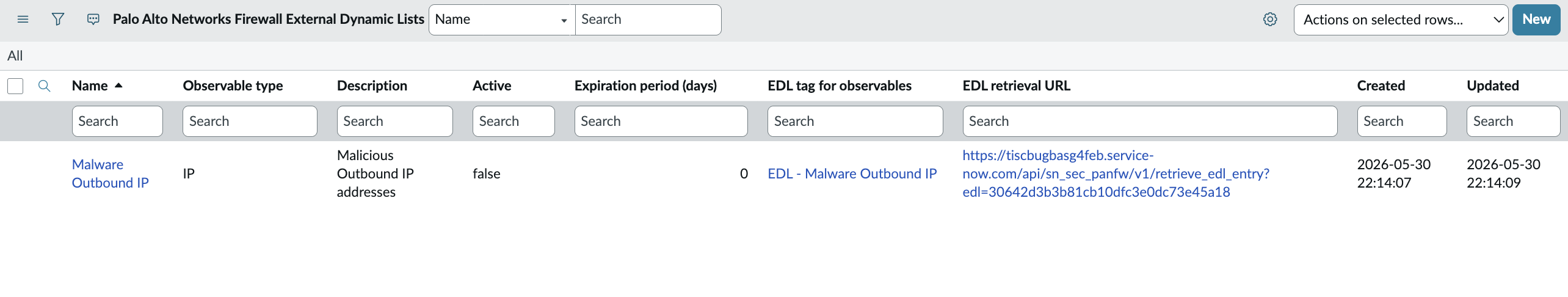 Select Firewall EDL Configuration.