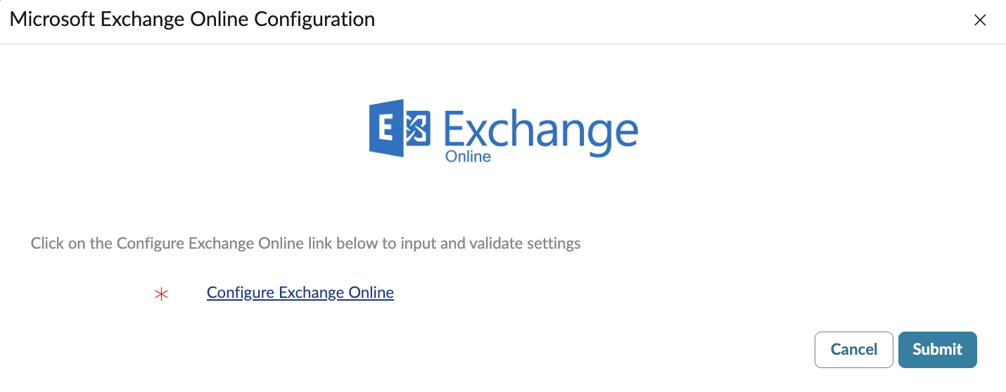Configure Exchange Online link highlighted.