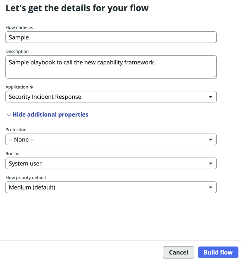 Capability Framework: Create new flow