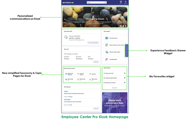 Kiosk home page