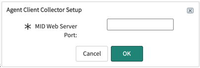 Agent Client Collector Setup dialog box
