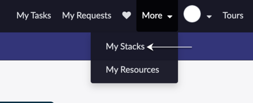 My stacks tab in the portal.