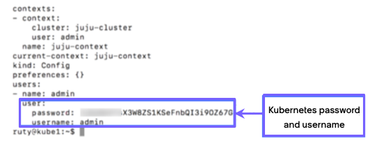 Locate the lines that contain information on password and username.