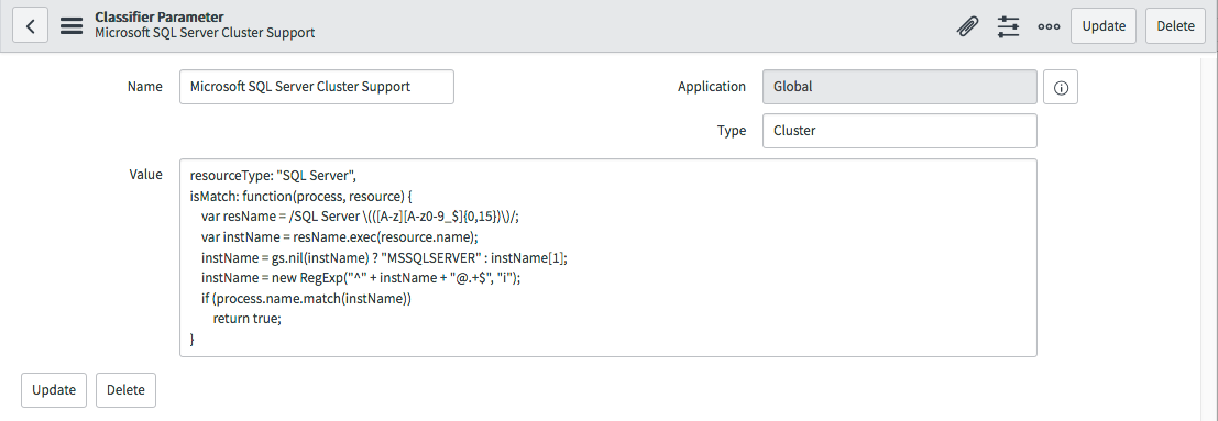 SQL Cluster Parameter