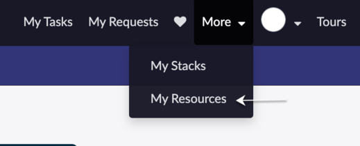 My Resources tab that appears under the More tab.