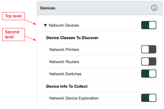 device section of the configuration console