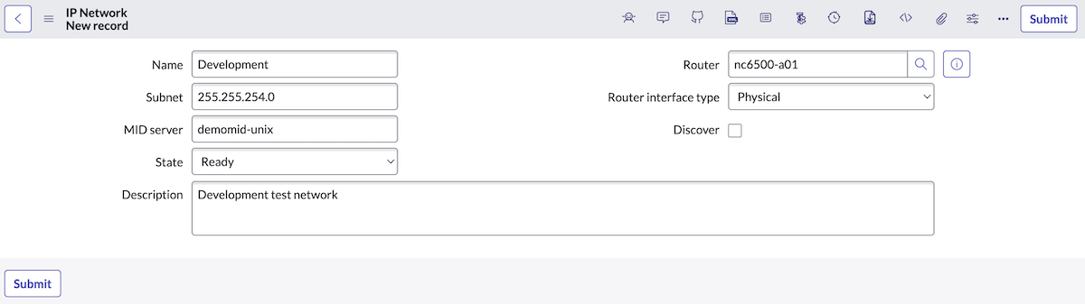 IP network form