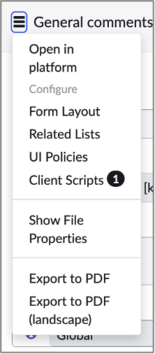 General filter comments details.