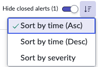 Sort alerts on the preview panel.
