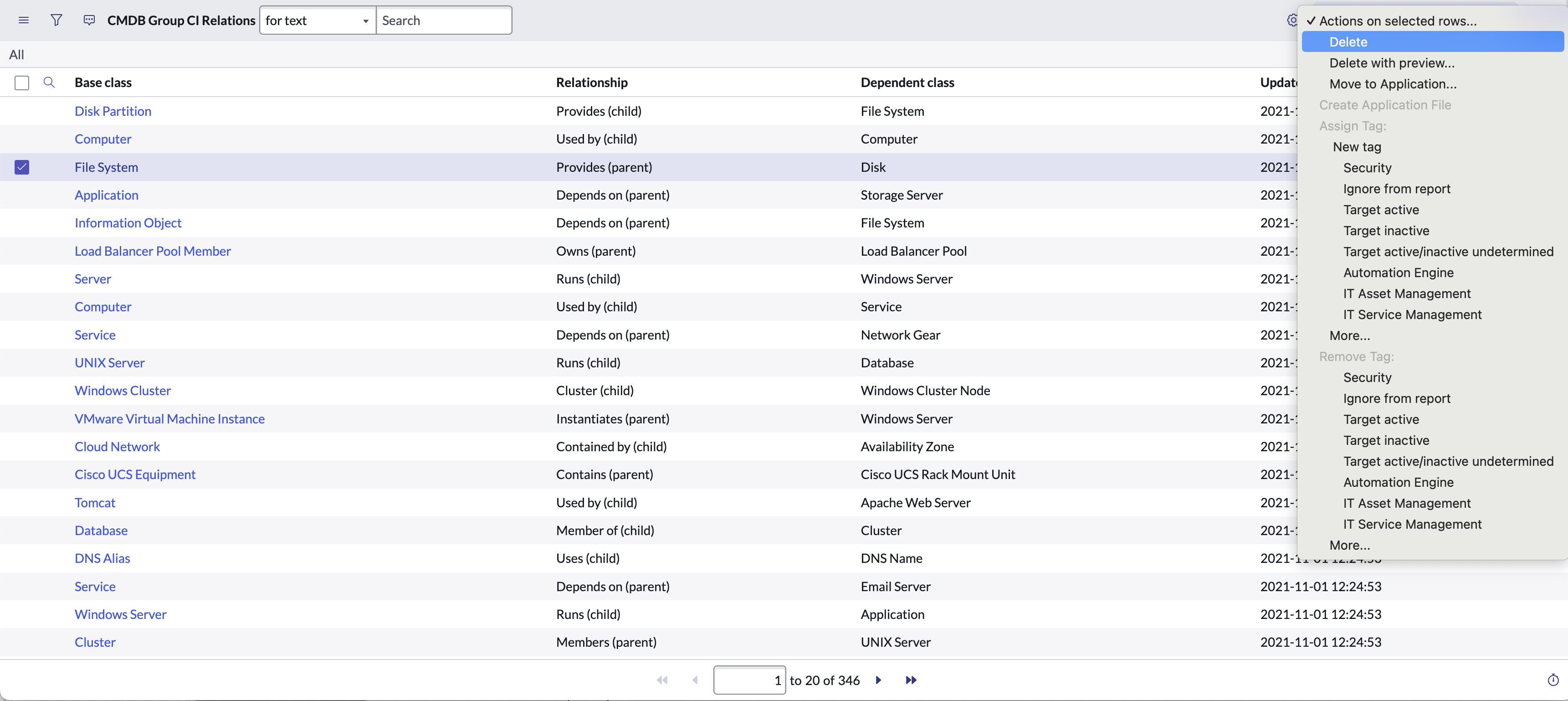 Option to delete a CI relationship