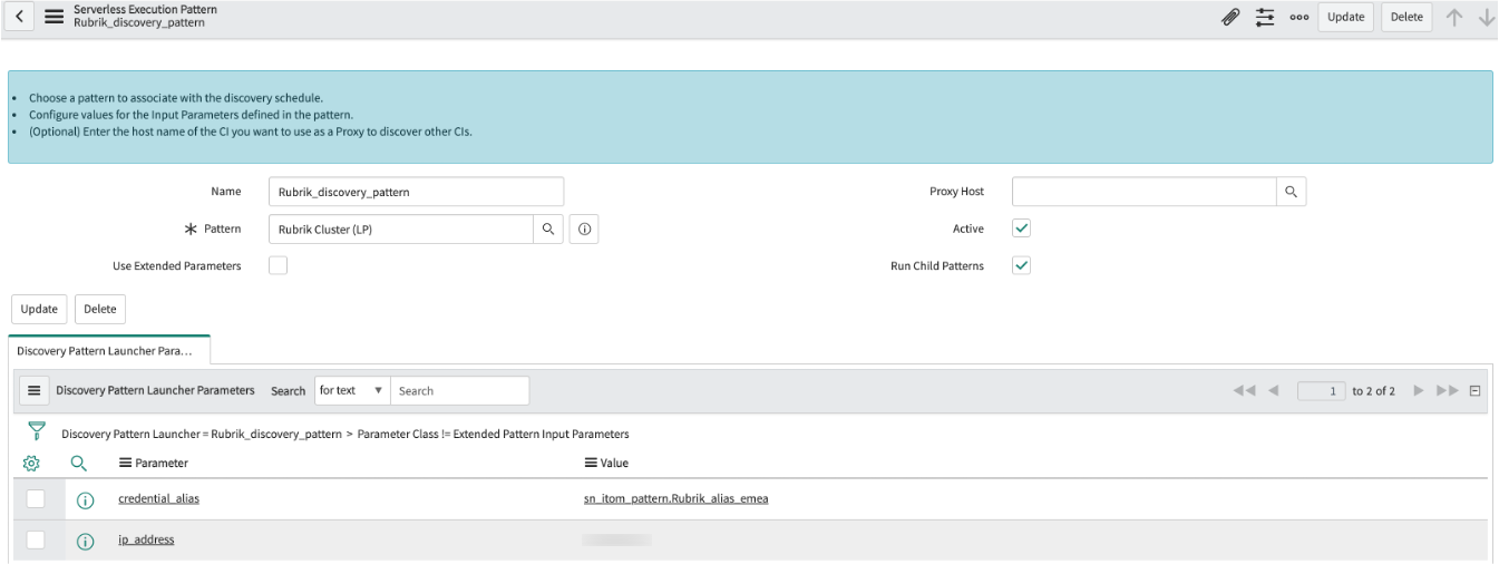 Rubrik IP address parameter