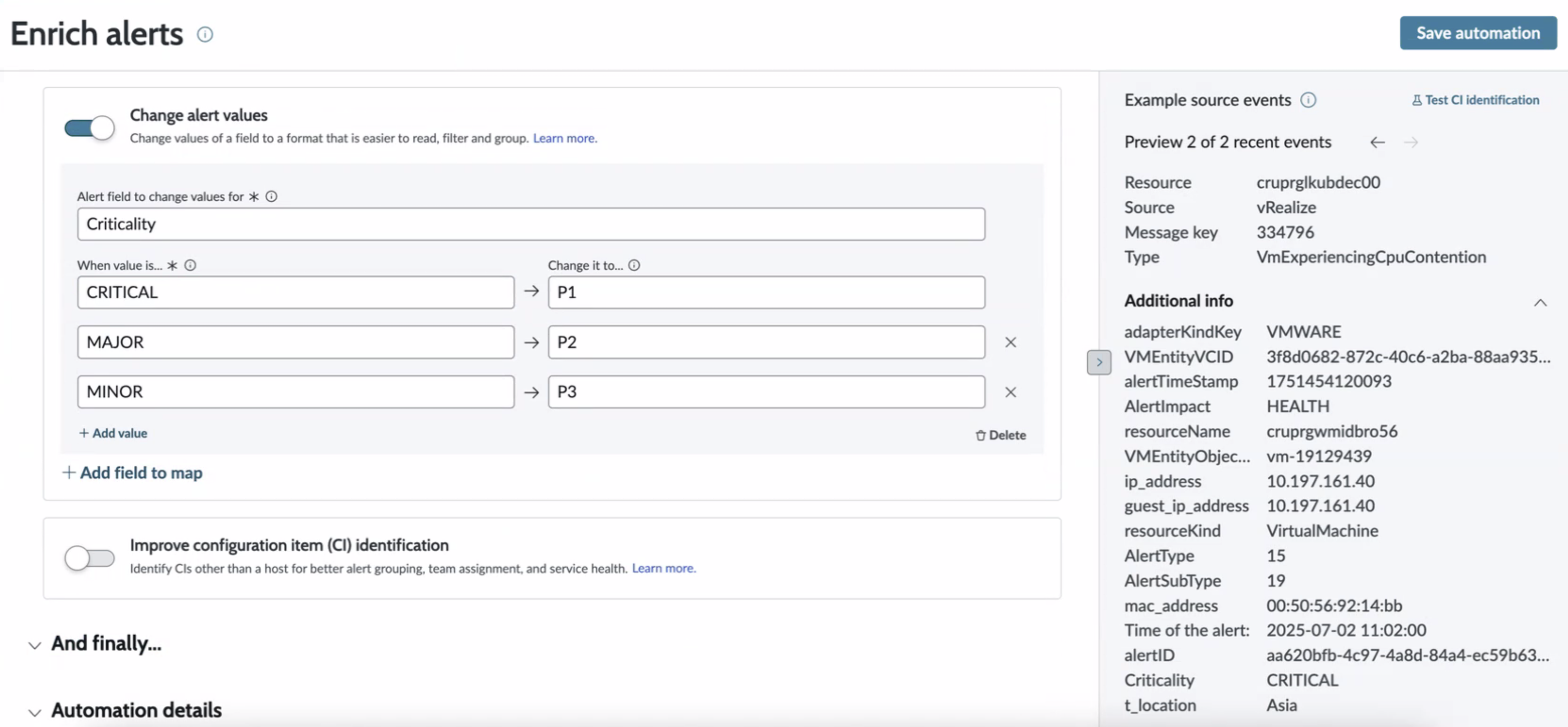 Change values of a field to a format that is easier to read, filter, and group.