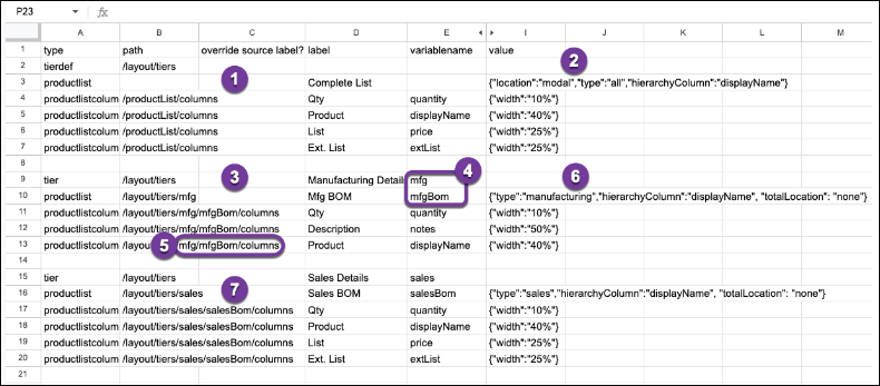 CSV セットアップ