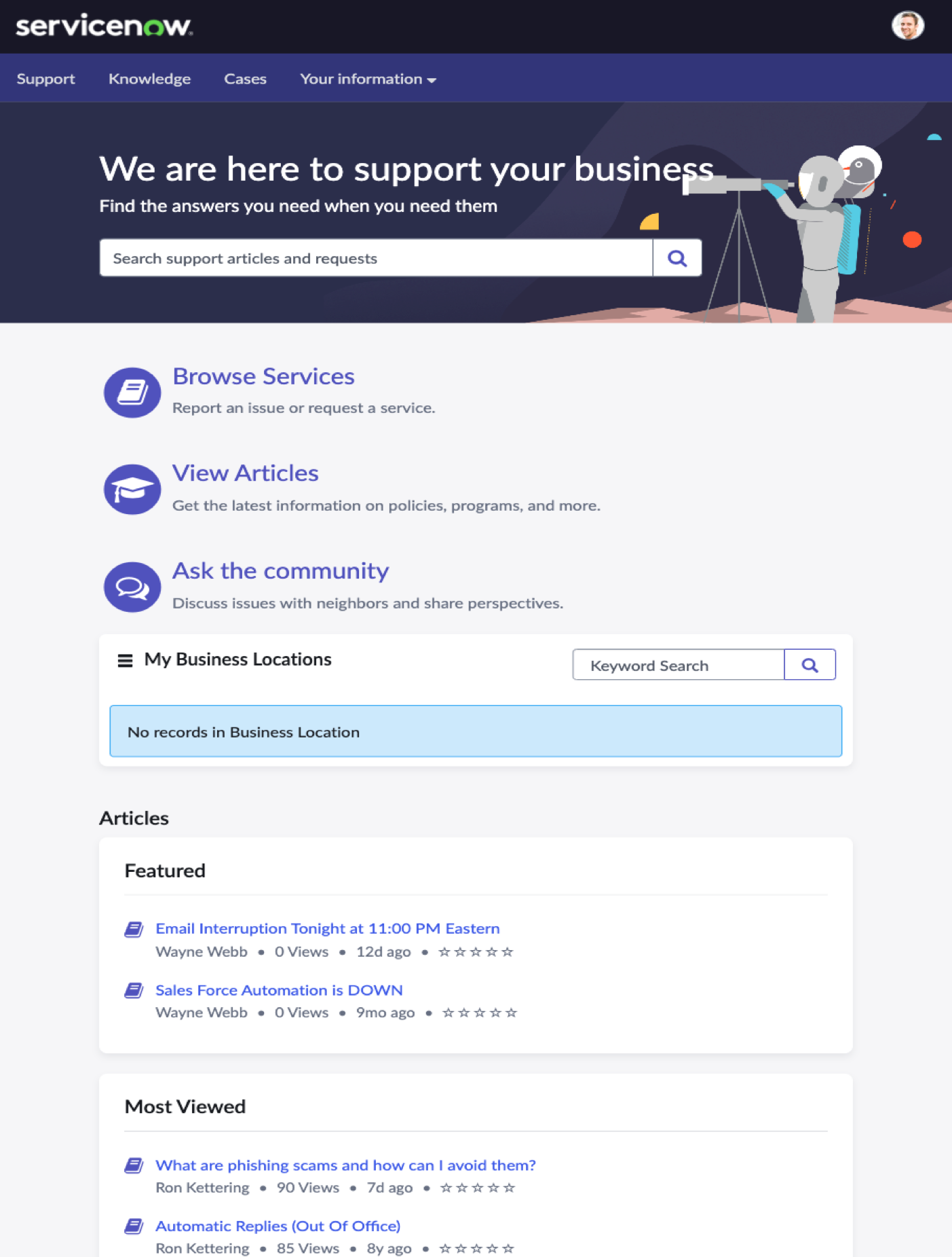 Zielseite für Business Location Service Portal. Weitere Informationen finden Sie in den folgenden Informationen.