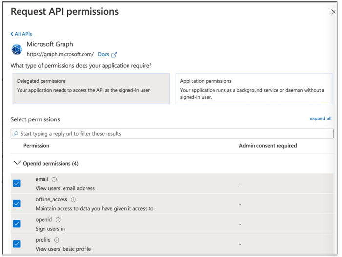 API 権限の要求